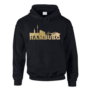 Hamburg Skyline - Herren Hoodie grau-schwarz 5XL