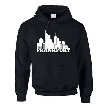 Frankfurt Skyline - Herren Hoodie schwarz-weiss XS