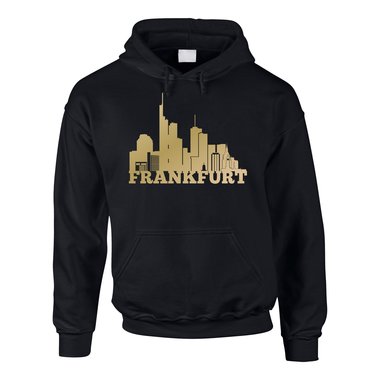 Frankfurt Skyline - Herren Hoodie schwarz-weiss XS