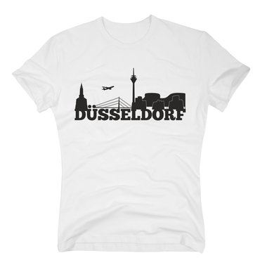 Dsseldorf Skyline - Herren T-Shirt dunkelblau-weiss S