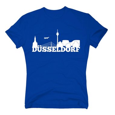 Dsseldorf Skyline - Herren T-Shirt dunkelblau-weiss S