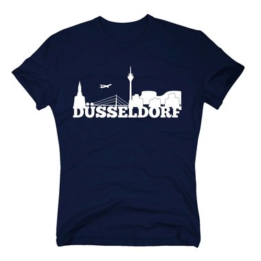 Dsseldorf Skyline - Herren T-Shirt rot-weiss 5XL