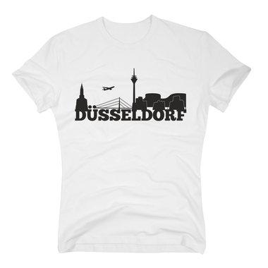 Dsseldorf Skyline - Herren T-Shirt rot-weiss 5XL