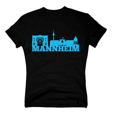Mannheim Skyline - Herren T-Shirt weiss-dunkelblau S