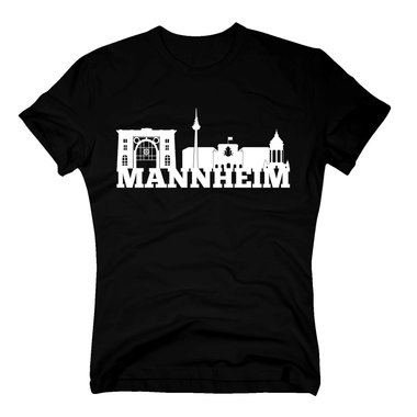 Mannheim Skyline - Herren T-Shirt weiss-dunkelblau S