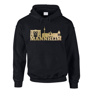 Mannheim Skyline - Herren Hoodie schwarz-weiss 5XL