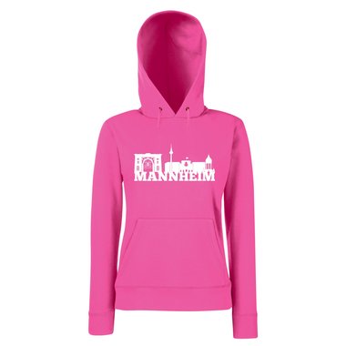 Mannheim Skyline - Damen Hoodie fuchsia-schwarz XS