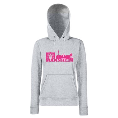 Mannheim Skyline - Damen Hoodie fuchsia-schwarz XS