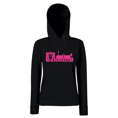 Mannheim Skyline - Damen Hoodie fuchsia-schwarz XS