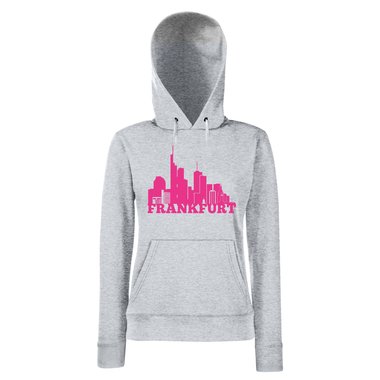 Frankfurt Skyline - Damen Hoodie fuchsia-schwarz XS