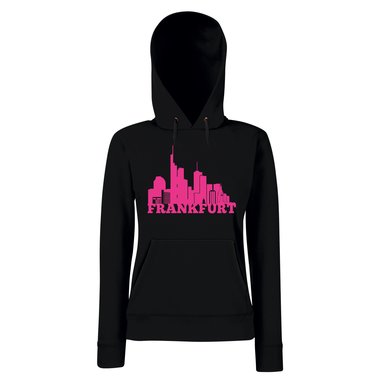 Frankfurt Skyline - Damen Hoodie fuchsia-schwarz XS