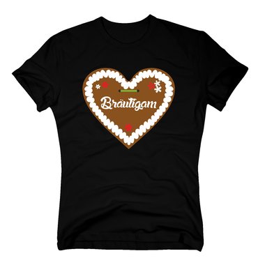T-Shirt Brutigam Junggesellenabschied Lebkuchen Herz gelb XXL