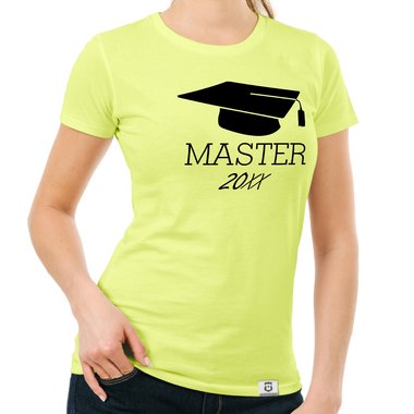 Damen T-Shirt - Master mit Wunschjahr fuchsia-gold XS