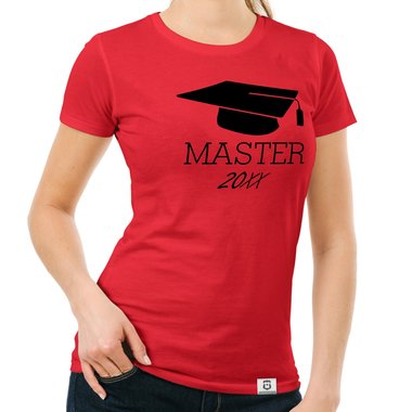 Damen T-Shirt - Master mit Wunschjahr fuchsia-gold XS