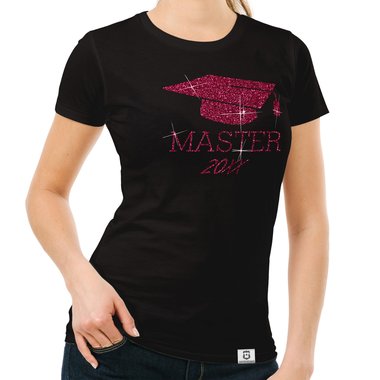 Damen T-Shirt - Master mit Wunschjahr fuchsia-gold XS