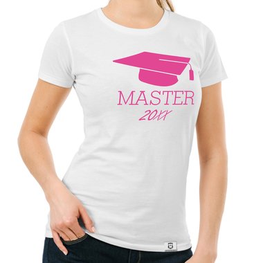 Damen T-Shirt - Master mit Wunschjahr fuchsia-gold XS