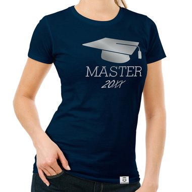 Damen T-Shirt - Master mit Wunschjahr fuchsia-gold XS