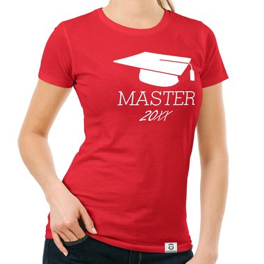 Damen T-Shirt - Master mit Wunschjahr weiss-gold XXL