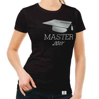 Damen T-Shirt - Master mit Wunschjahr weiss-gold XXL
