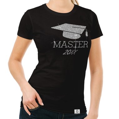 Damen T-Shirt - Master mit Wunschjahr weiss-gold XXL