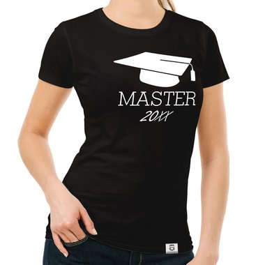 Damen T-Shirt - Master mit Wunschjahr weiss-gold XXL
