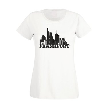 Frankfurt Skyline - Damen T-Shirt fuchsia-weiss XS
