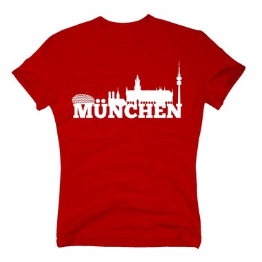 Mnchen Skyline - Herren T-Shirt weiss-schwarz 5XL