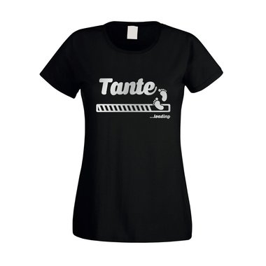 Tante loading - Damen T-Shirt fuchsia-schwarz XS