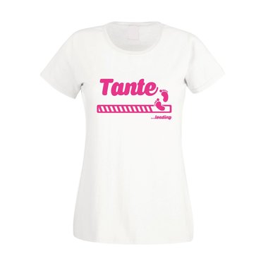 Tante loading - Damen T-Shirt wei�-fuchsia XXL