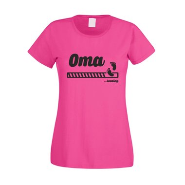 Oma loading - Damen T-Shirt weiss-gold XXL