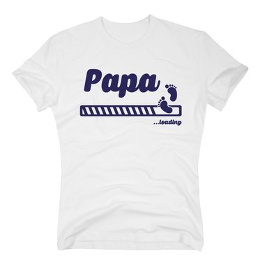 Papa loading - Herren T-Shirt weiss-dunkelblau 5XL