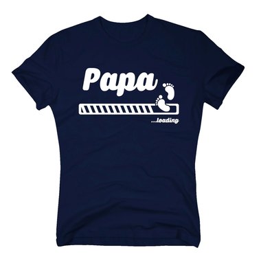 Papa loading - Herren T-Shirt weiss-dunkelblau 5XL