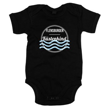 Baby Body - Flensburger Kstenkind - mit Wellen schwarz-himmelblau 50-62