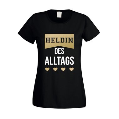 Damen T-Shirt - Heldin des Alltags weiss-rot XXL