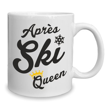 Kaffeebecher - Tasse - Apres Ski Queen weiss-fuchsia