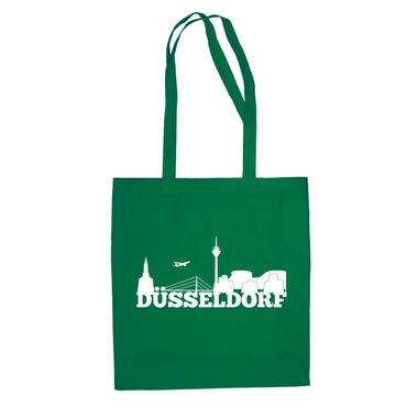 Jutebeutel - Dsseldorf Skyline fuchsia-gold