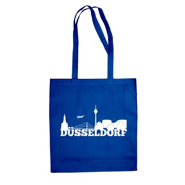 Jutebeutel - Dsseldorf Skyline fuchsia-gold
