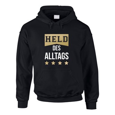 Herren Hoodie - Held des Alltags schwarz-gold 5XL