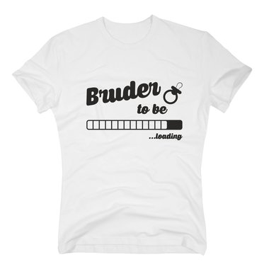 Herren T-Shirt - Bruder to be - loading weiss-schwarz S