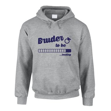 Herren Hoodie - Bruder to be - loading grau-dunkelblau XS