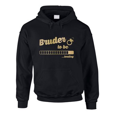 Herren Hoodie - Bruder to be - loading schwarz-weiss 5XL