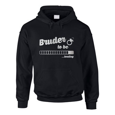 Herren Hoodie - Bruder to be - loading schwarz-weiss 5XL