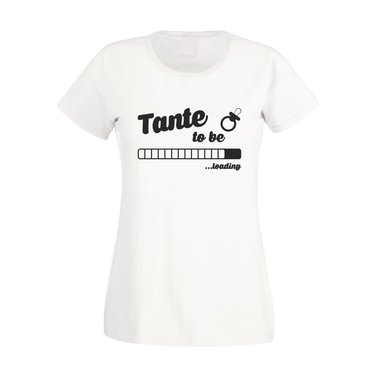 Damen T-Shirt - Tante to be - loading weiss-schwarz XXL