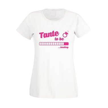Damen T-Shirt - Tante to be - loading weiss-schwarz XXL