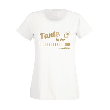 Damen T-Shirt - Tante to be - loading weiss-schwarz XXL
