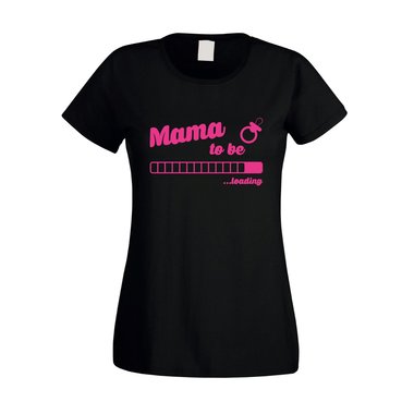 Damen T-Shirt - Mama to be - loading fuchsia-gold XS