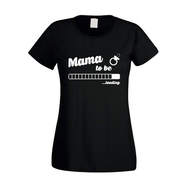 Damen T-Shirt - Mama to be - loading fuchsia-gold XS