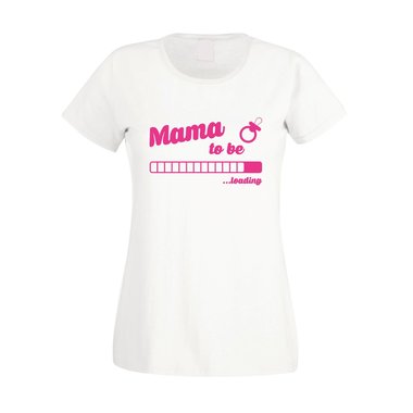 Damen T-Shirt - Mama to be - loading fuchsia-gold XS