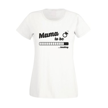 Damen T-Shirt - Mama to be - loading weiss-schwarz XXL