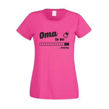 Damen T-Shirt - Oma to be - loading weiss-schwarz XXL